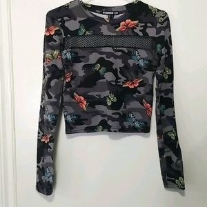 Army print cropped top